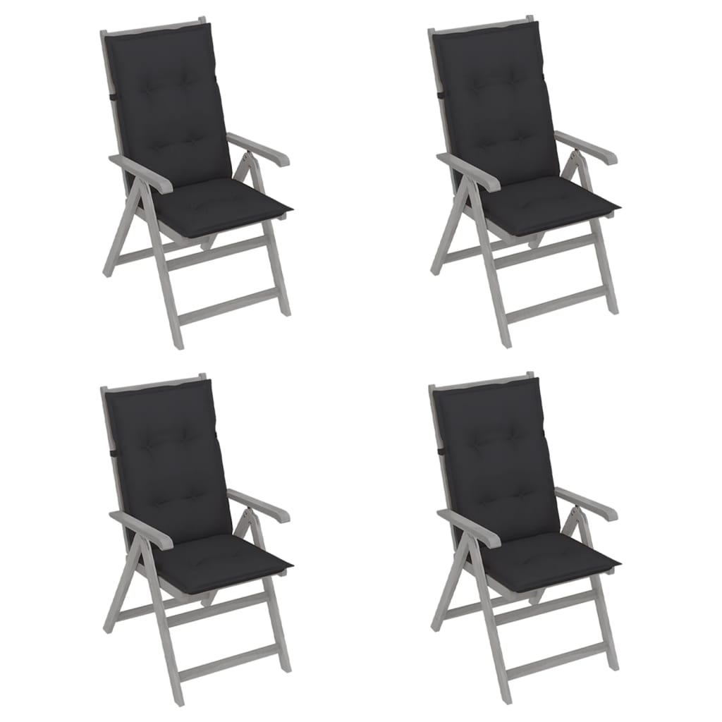 vidaXL Outdoor Recliner Chairs Patio Chair with Cushions Solid Wood Acacia-62