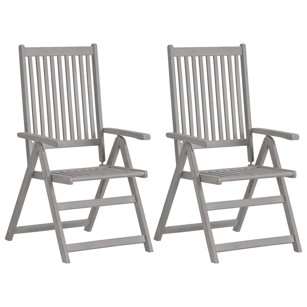 vidaXL Outdoor Recliner Chairs Patio Chair with Cushions Solid Wood Acacia-78