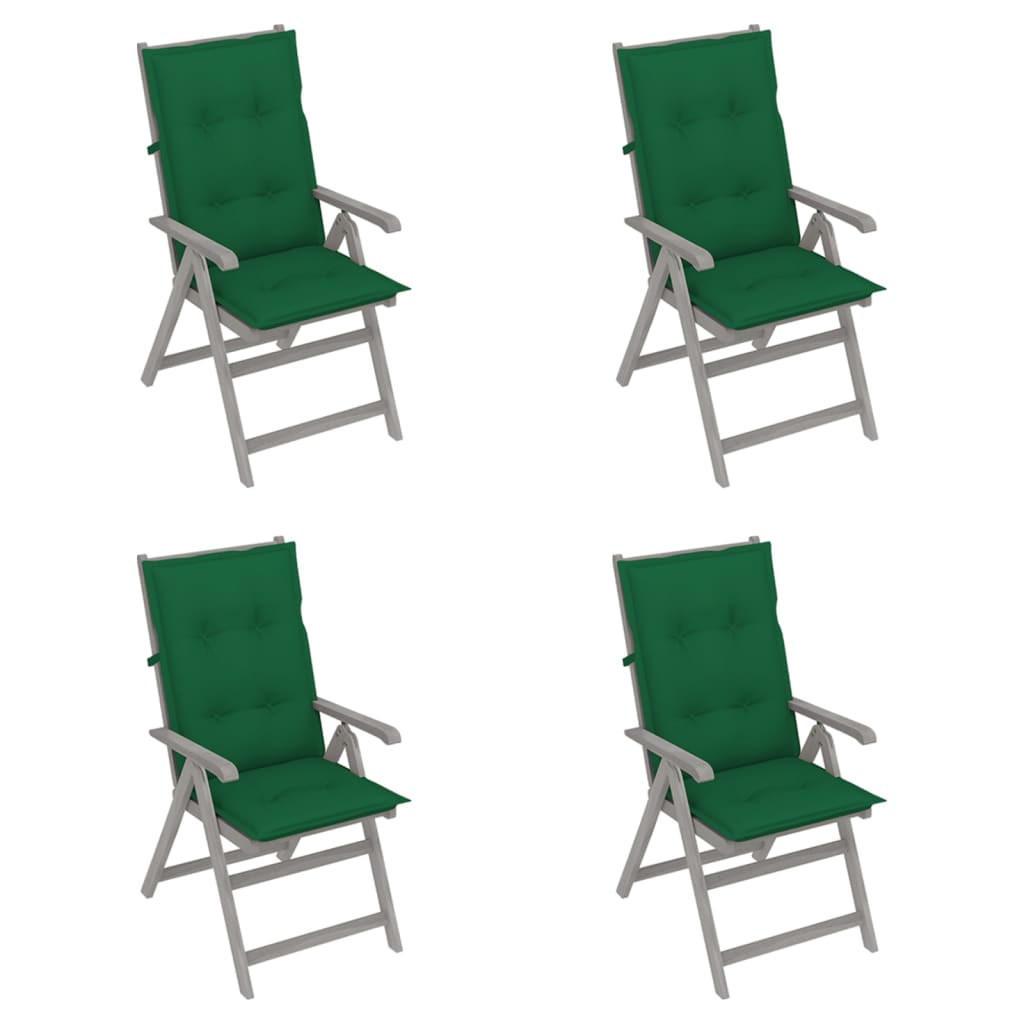 vidaXL Outdoor Recliner Chairs Patio Chair with Cushions Solid Wood Acacia-85