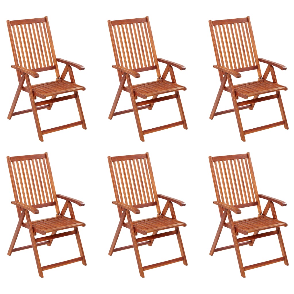 vidaXL Patio Folding Chairs Camping Garden Lawn Chair Solid Wood Acacia Brown-0