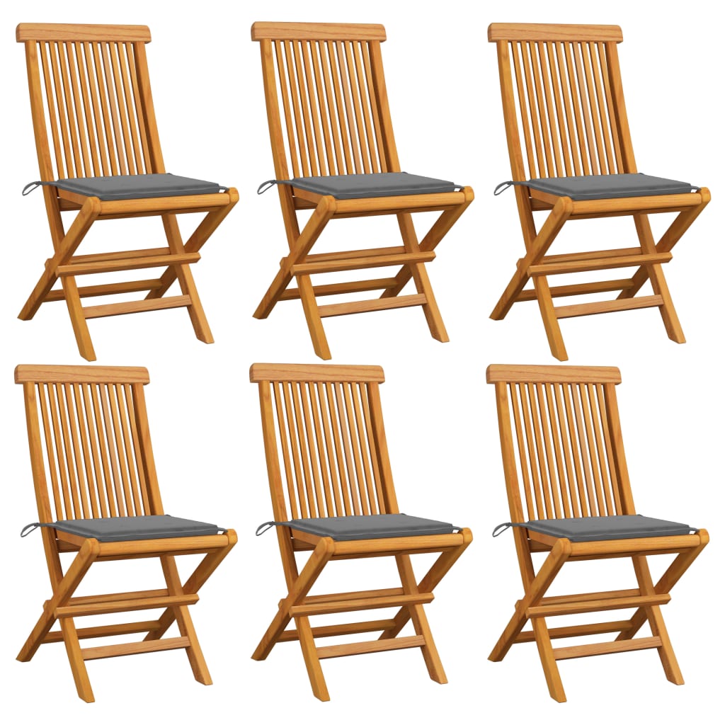 vidaXL Patio Chairs Outdoor Bistro Folding Chair with Cushions Solid Wood Teak-3