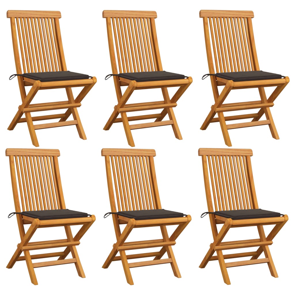 vidaXL Patio Chairs Outdoor Bistro Folding Chair with Cushions Solid Wood Teak-12