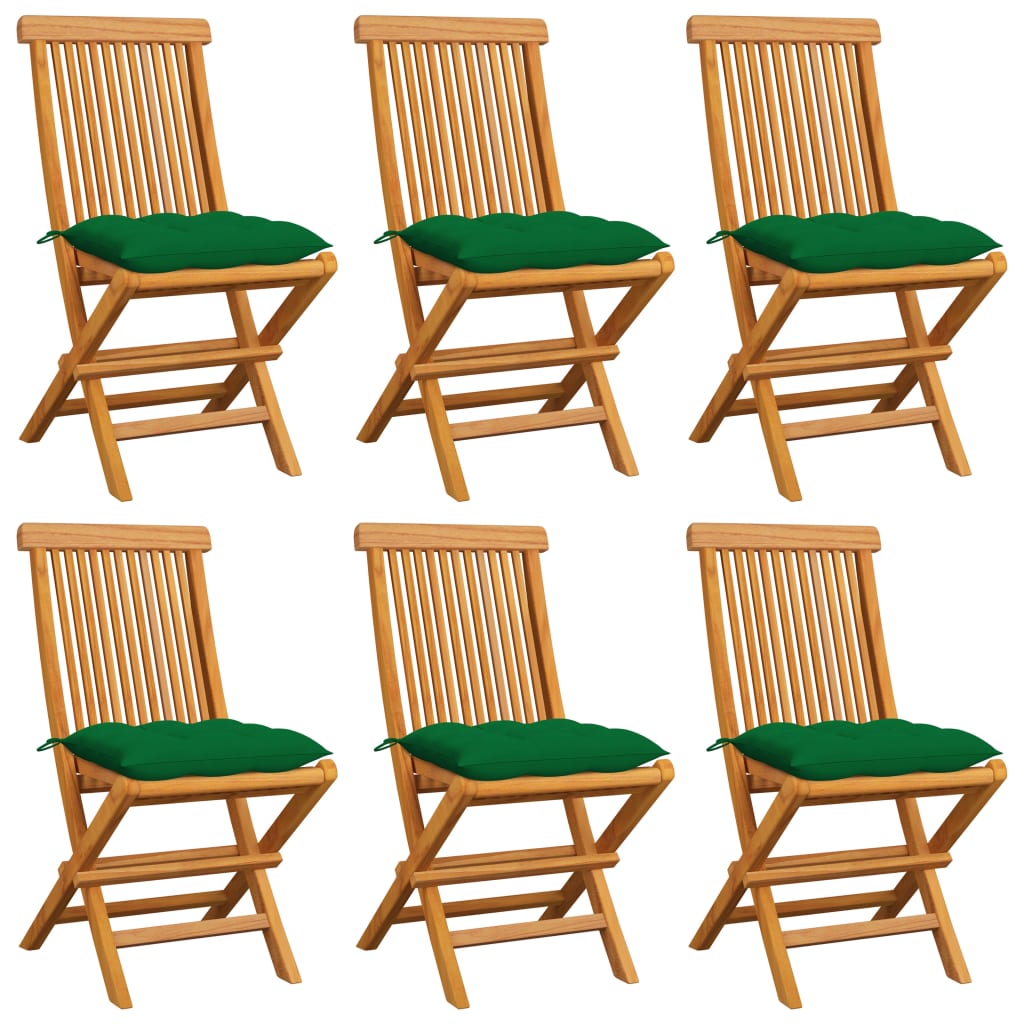 vidaXL Patio Chairs Outdoor Bistro Folding Chair with Cushions Solid Wood Teak-31
