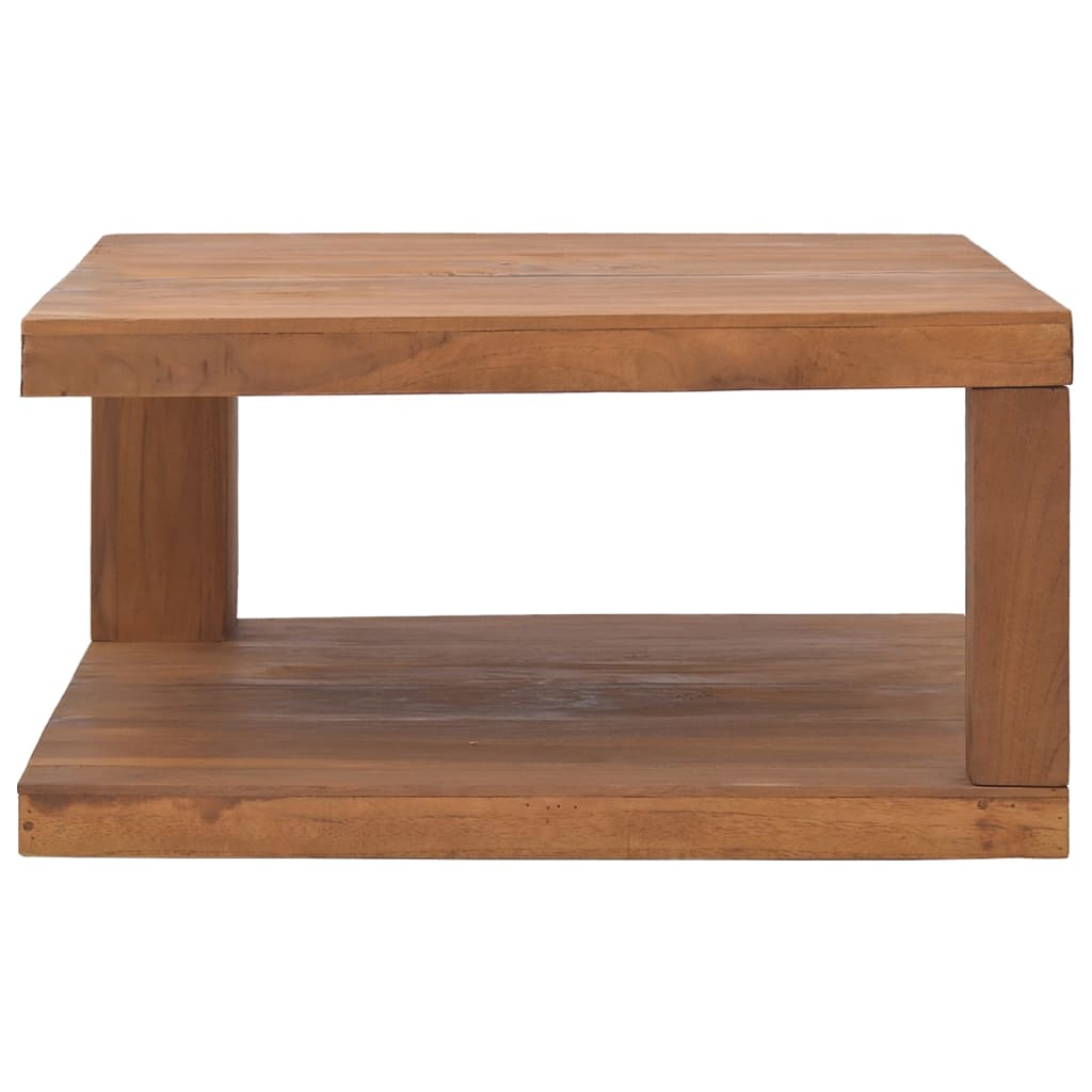 vidaXL Teak Wood Coffee Table Furniture 35.4"x19.7"x13.8"/25.6"x25.6"x13"-5