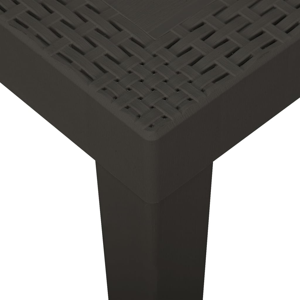 vidaXL Patio Table Anthracite 31.1"x25.6"x28.3" Plastic-3