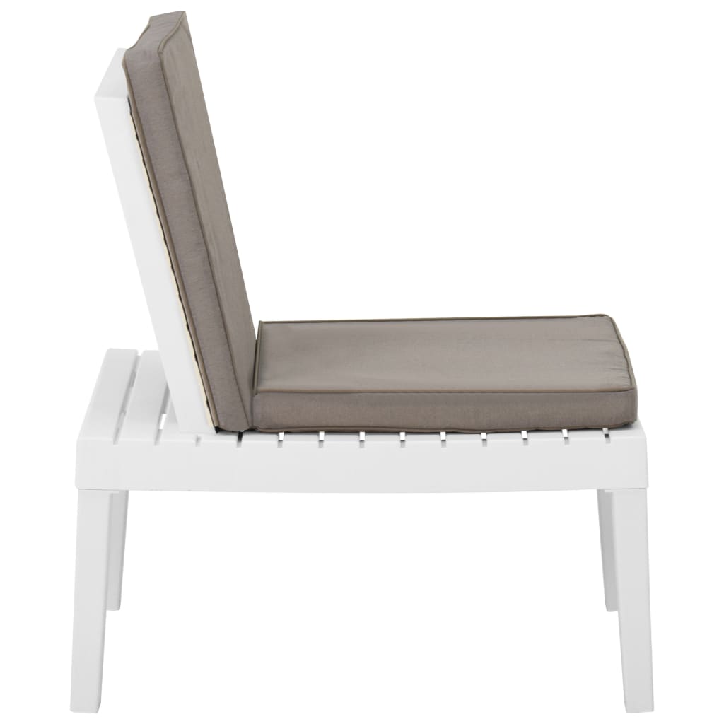 vidaXL Patio Lounge Chair Outdoor Seating Lawn Chair with Cushion Plastic-2