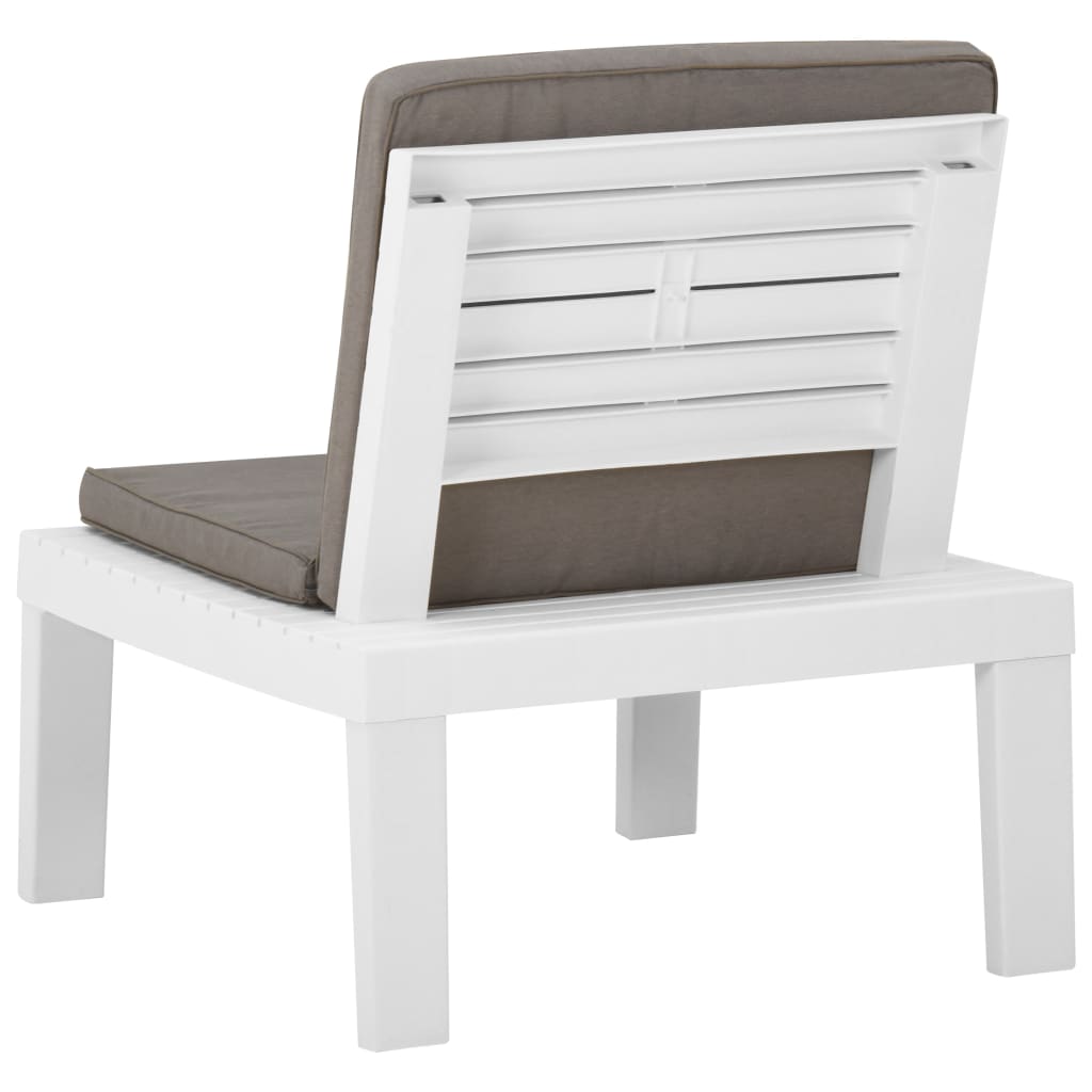 vidaXL Patio Lounge Chair Outdoor Seating Lawn Chair with Cushion Plastic-4