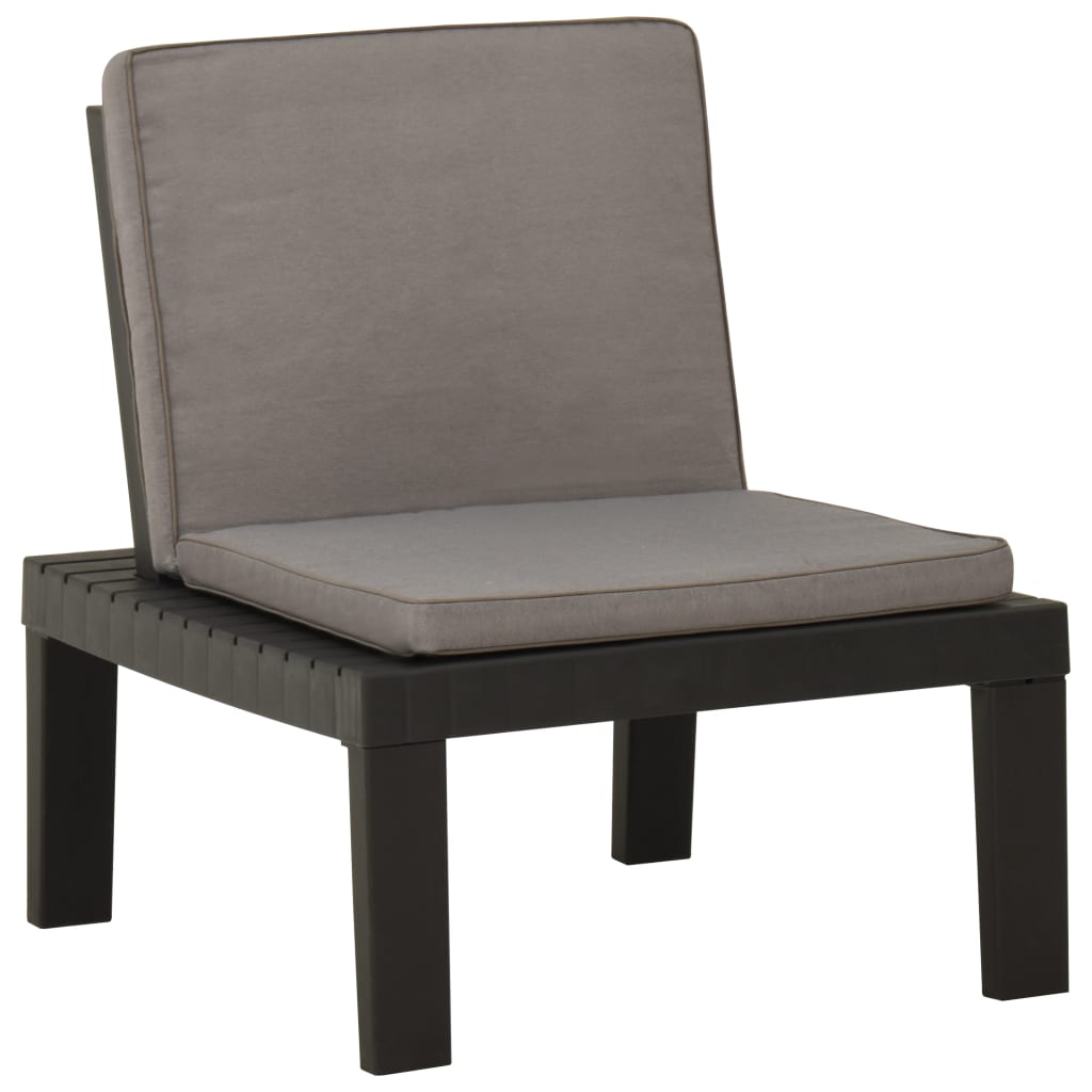 vidaXL Patio Lounge Chair Outdoor Seating Lawn Chair with Cushion Plastic-8