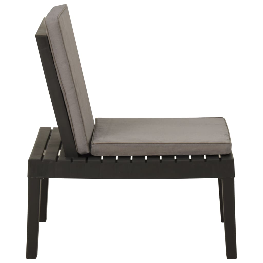 vidaXL Patio Lounge Chair Outdoor Seating Lawn Chair with Cushion Plastic-10