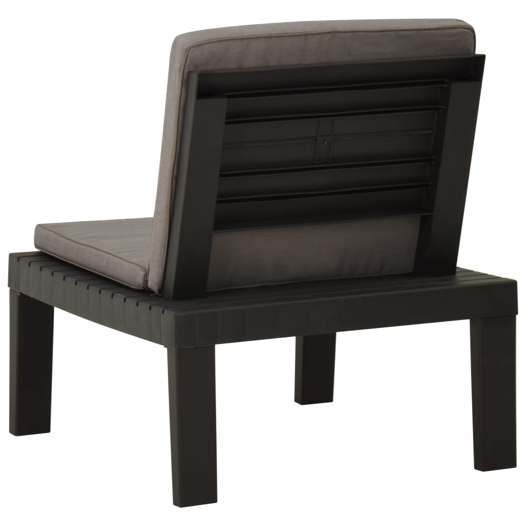vidaXL Patio Lounge Chair Outdoor Seating Lawn Chair with Cushion Plastic-11