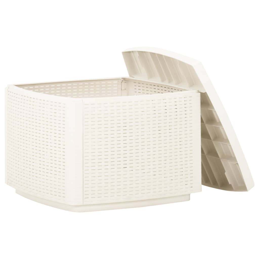 vidaXL Patio Table White 20.9"x20.9"x15.7" Plastic-5