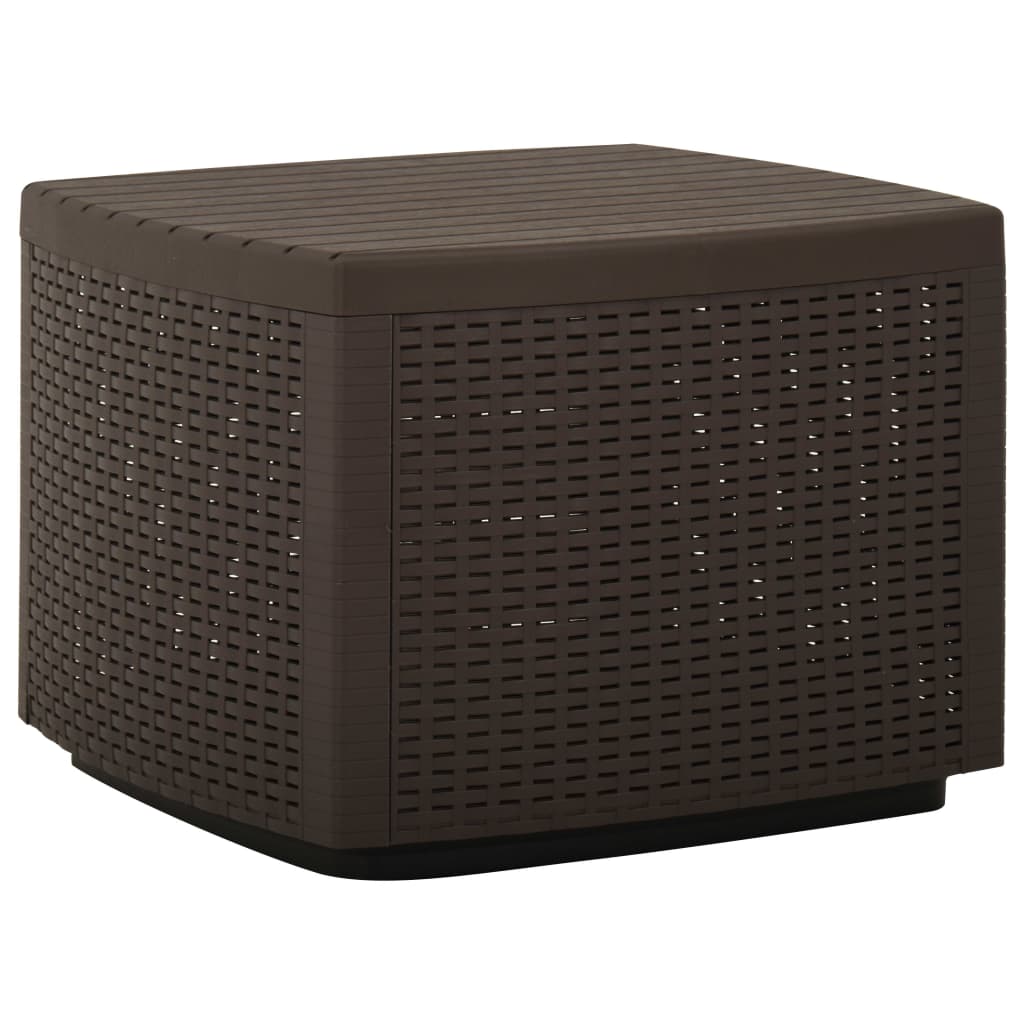 vidaXL Patio Table Mocha 20.9"x20.9"x15.7" Plastic-0
