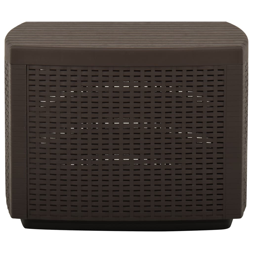 vidaXL Patio Table Mocha 20.9"x20.9"x15.7" Plastic-3