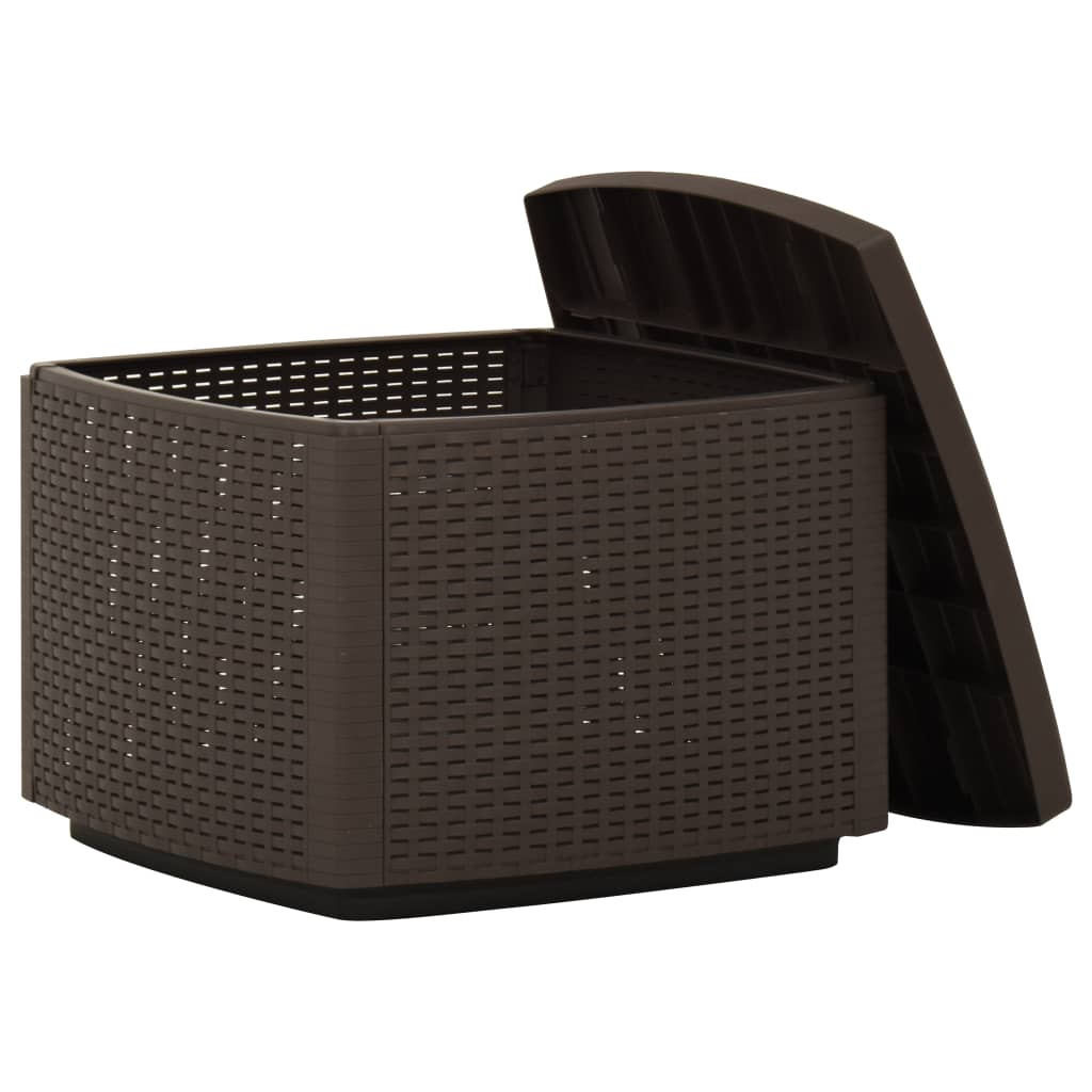 vidaXL Patio Table Mocha 20.9"x20.9"x15.7" Plastic-5