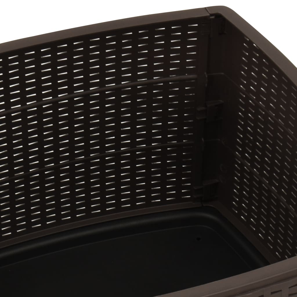 vidaXL Patio Table Mocha 20.9"x20.9"x15.7" Plastic-6