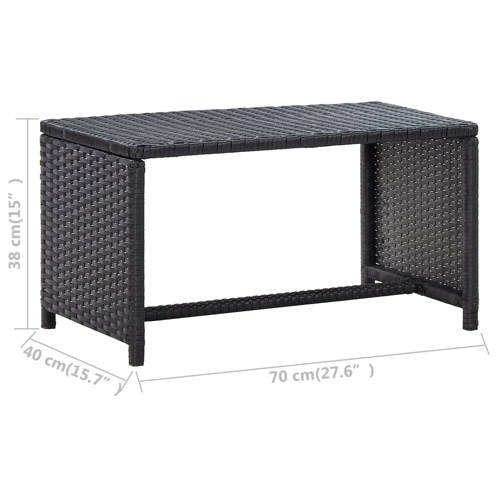vidaXL Coffee Table End Table Lounge Sofa Table Outdoor Furniture Poly Rattan-1