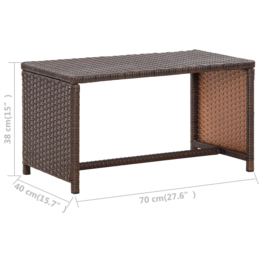 vidaXL Coffee Table End Table Lounge Sofa Table Outdoor Furniture Poly Rattan-4