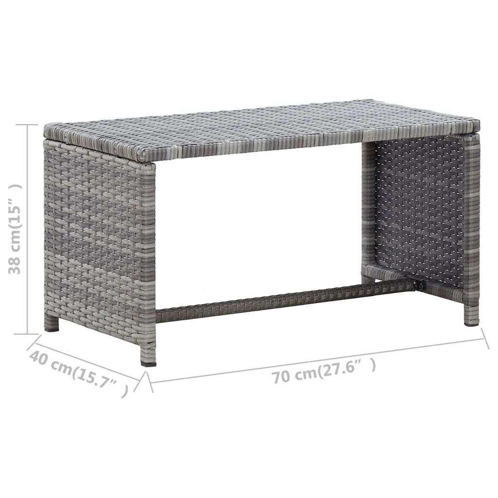 vidaXL Coffee Table End Table Lounge Sofa Table Outdoor Furniture Poly Rattan-7