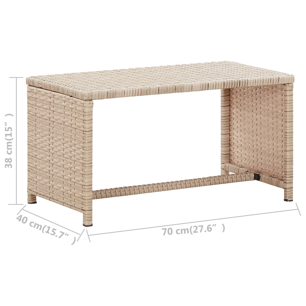 vidaXL Coffee Table End Table Lounge Sofa Table Outdoor Furniture Poly Rattan-10