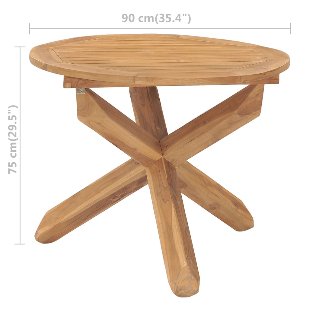 vidaXL Outdoor Side Table Patio Balcony Garden Porch End Table Solid Teak Wood-1
