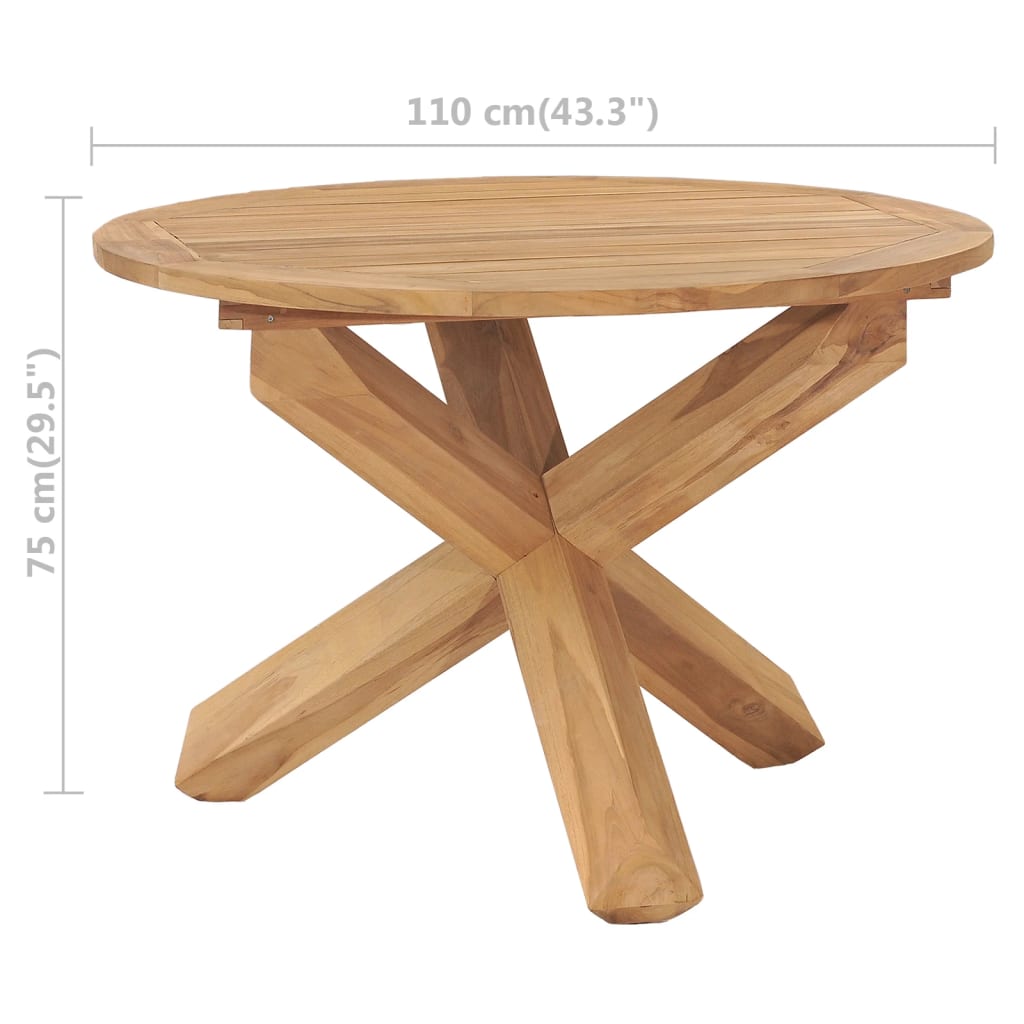 vidaXL Outdoor Side Table Patio Balcony Garden Porch End Table Solid Teak Wood-9