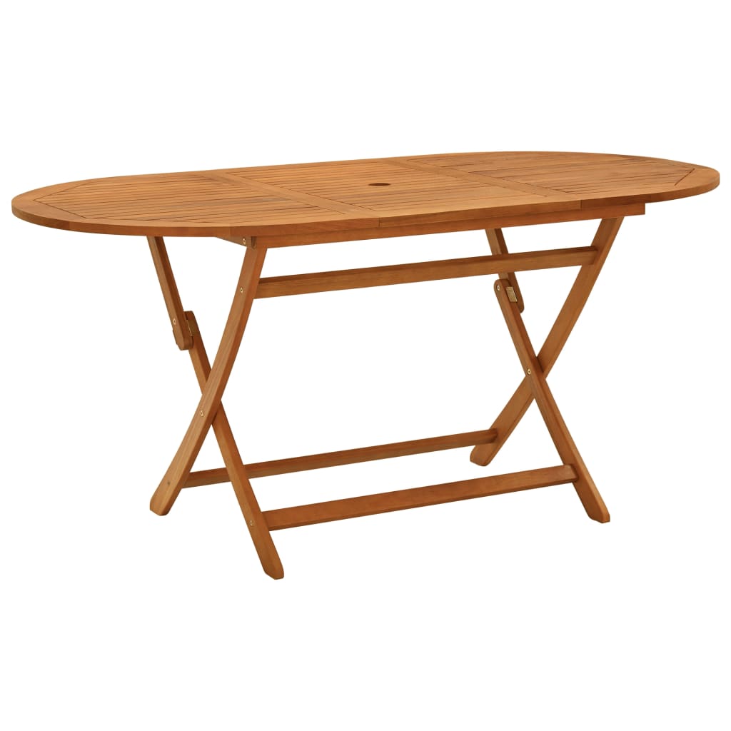 vidaXL Outdoor Dining Table Folding Garden Patio Table Solid Eucalyptus Wood-29