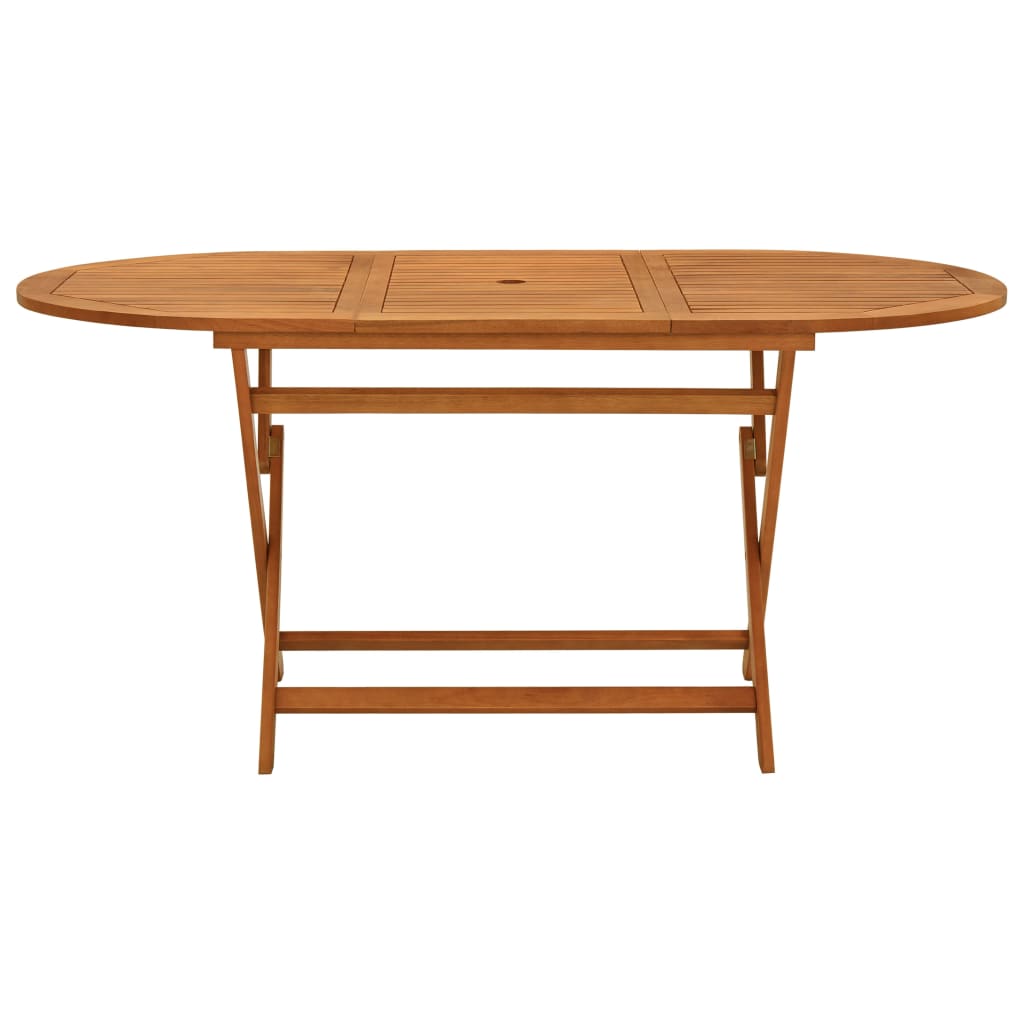 vidaXL Outdoor Dining Table Folding Garden Patio Table Solid Eucalyptus Wood-3