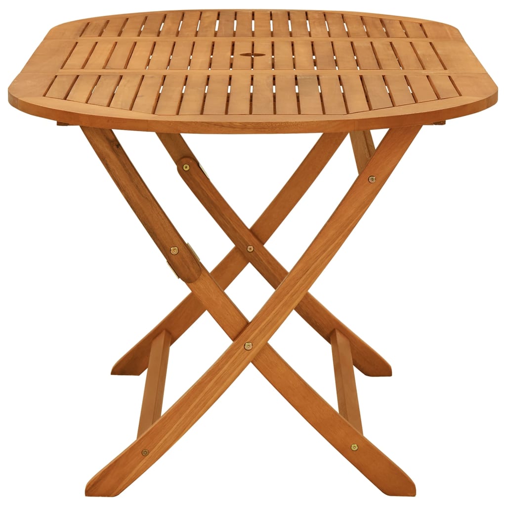 vidaXL Outdoor Dining Table Folding Garden Patio Table Solid Eucalyptus Wood-6