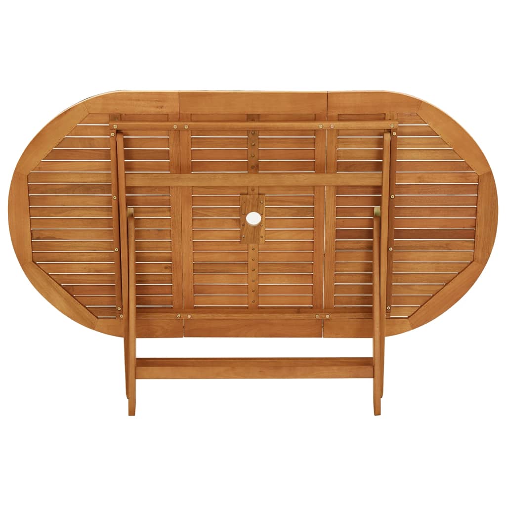 vidaXL Outdoor Dining Table Folding Garden Patio Table Solid Eucalyptus Wood-12