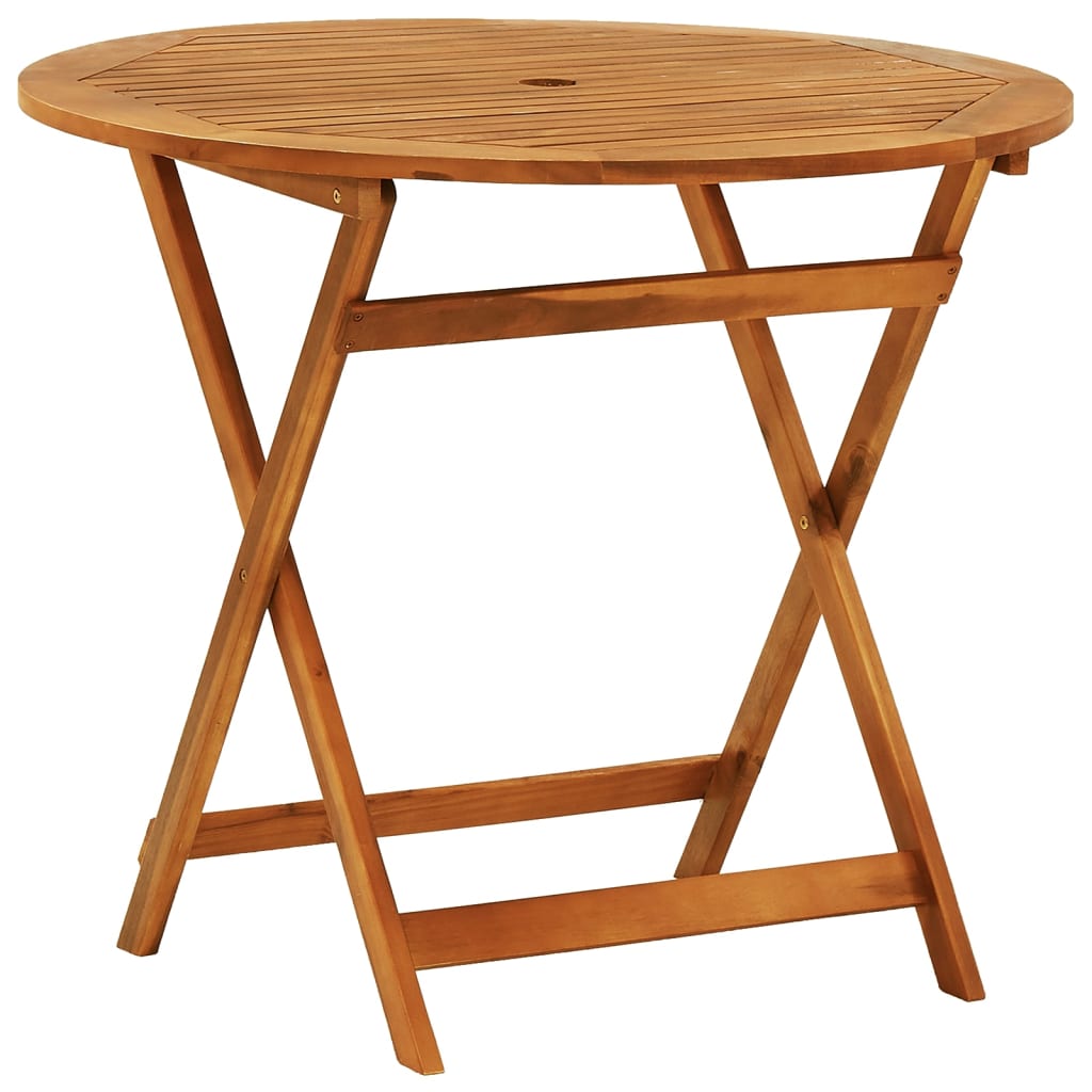 vidaXL Outdoor Dining Table Folding Garden Patio Table Solid Eucalyptus Wood-2
