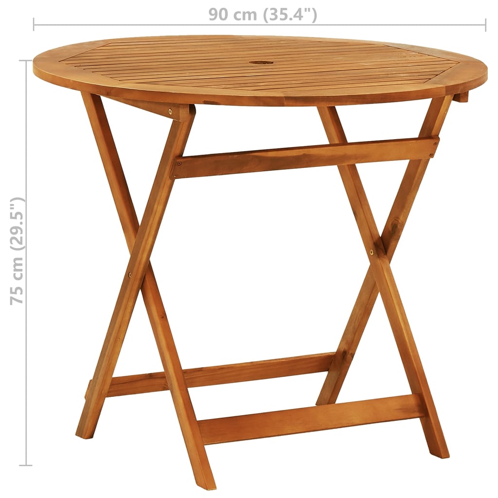 vidaXL Outdoor Dining Table Folding Garden Patio Table Solid Eucalyptus Wood-8