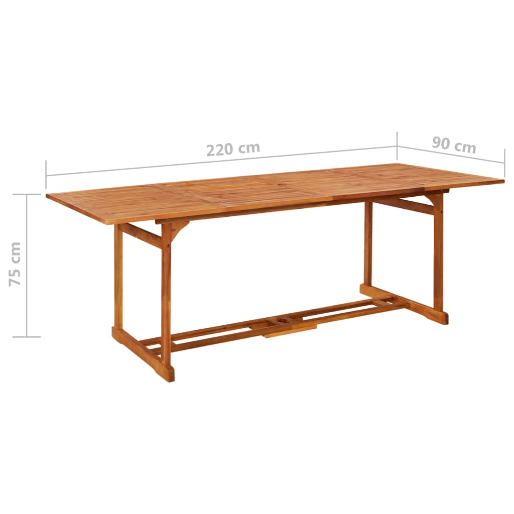 vidaXL Outdoor Dining Table Patio Table Garden Furniture Solid Wood Acacia-11