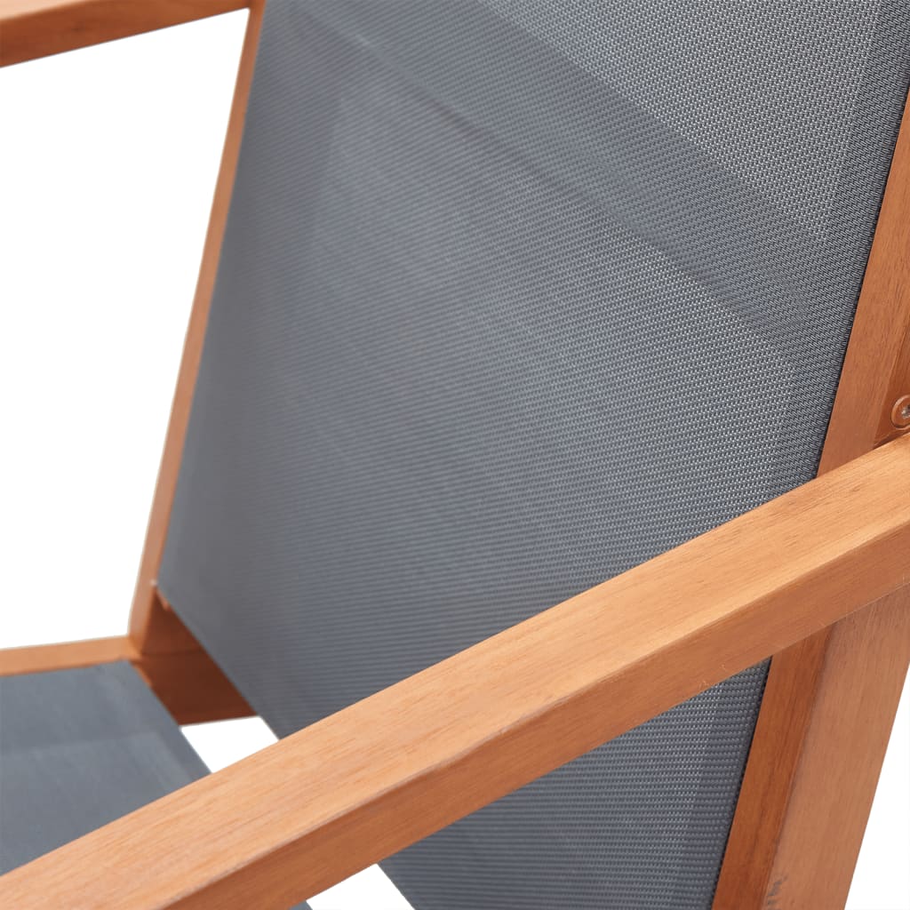 vidaXL Patio Lounge Chair Outdoor Chair Solid Wood Eucalyptus and Textilene-7