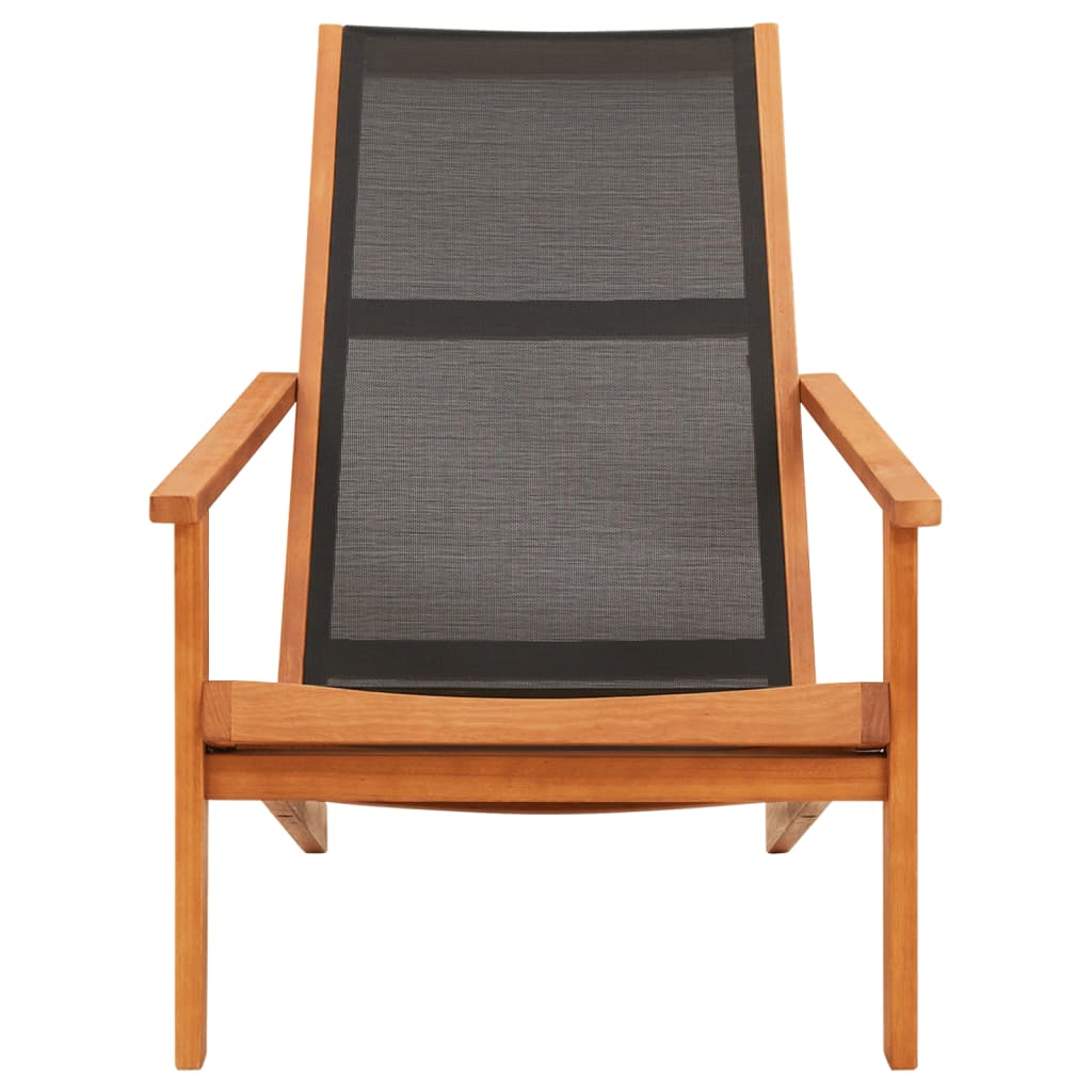 vidaXL Patio Lounge Chair Outdoor Chair Solid Wood Eucalyptus and Textilene-4