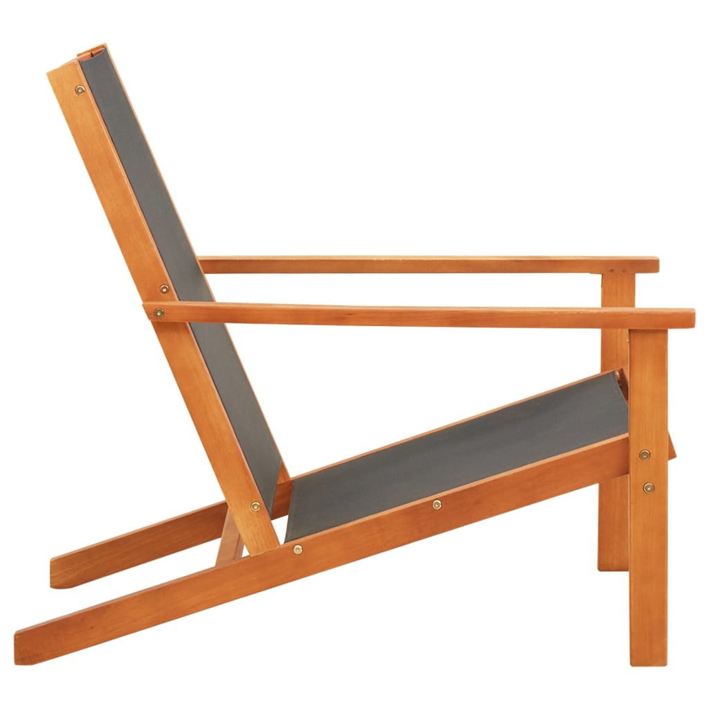 vidaXL Patio Lounge Chair Outdoor Chair Solid Wood Eucalyptus and Textilene-10