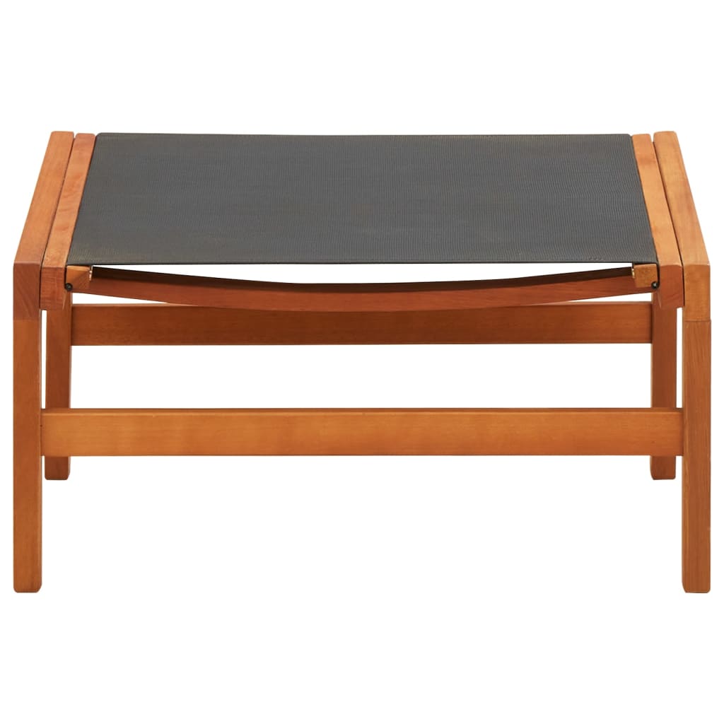 vidaXL Patio Chair Lounge Chair with Footrest Solid Wood Eucalyptus&Textilene-12