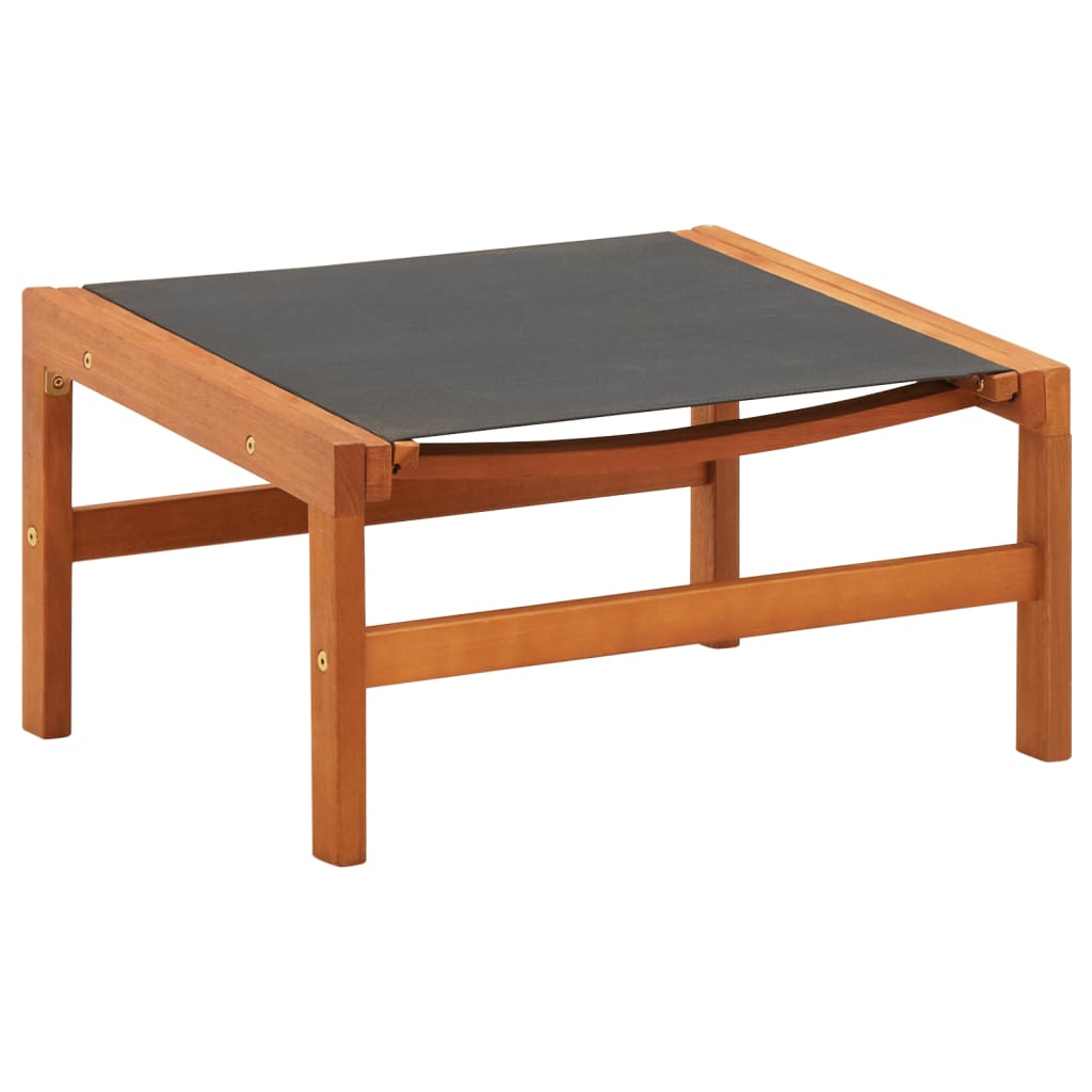 vidaXL Patio Chair Lounge Chair with Footrest Solid Wood Eucalyptus&Textilene-13