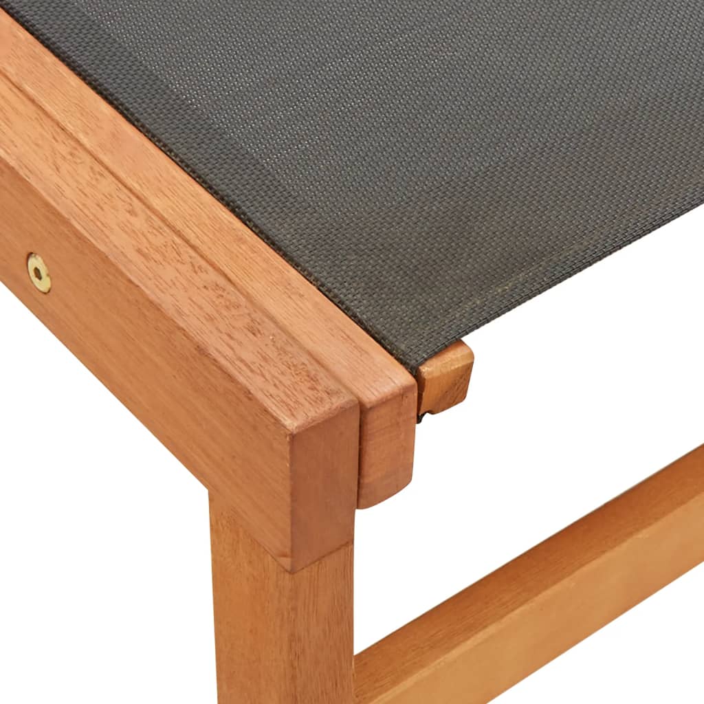 vidaXL Patio Chair Lounge Chair with Footrest Solid Wood Eucalyptus&Textilene-15
