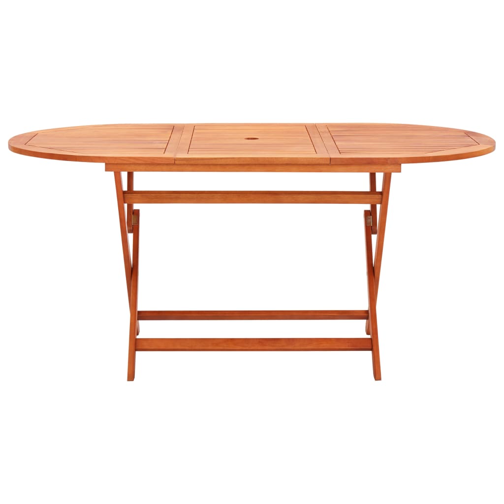 vidaXL Folding Patio Table 63"x33.5"x29.1" Solid Eucalyptus Wood-1