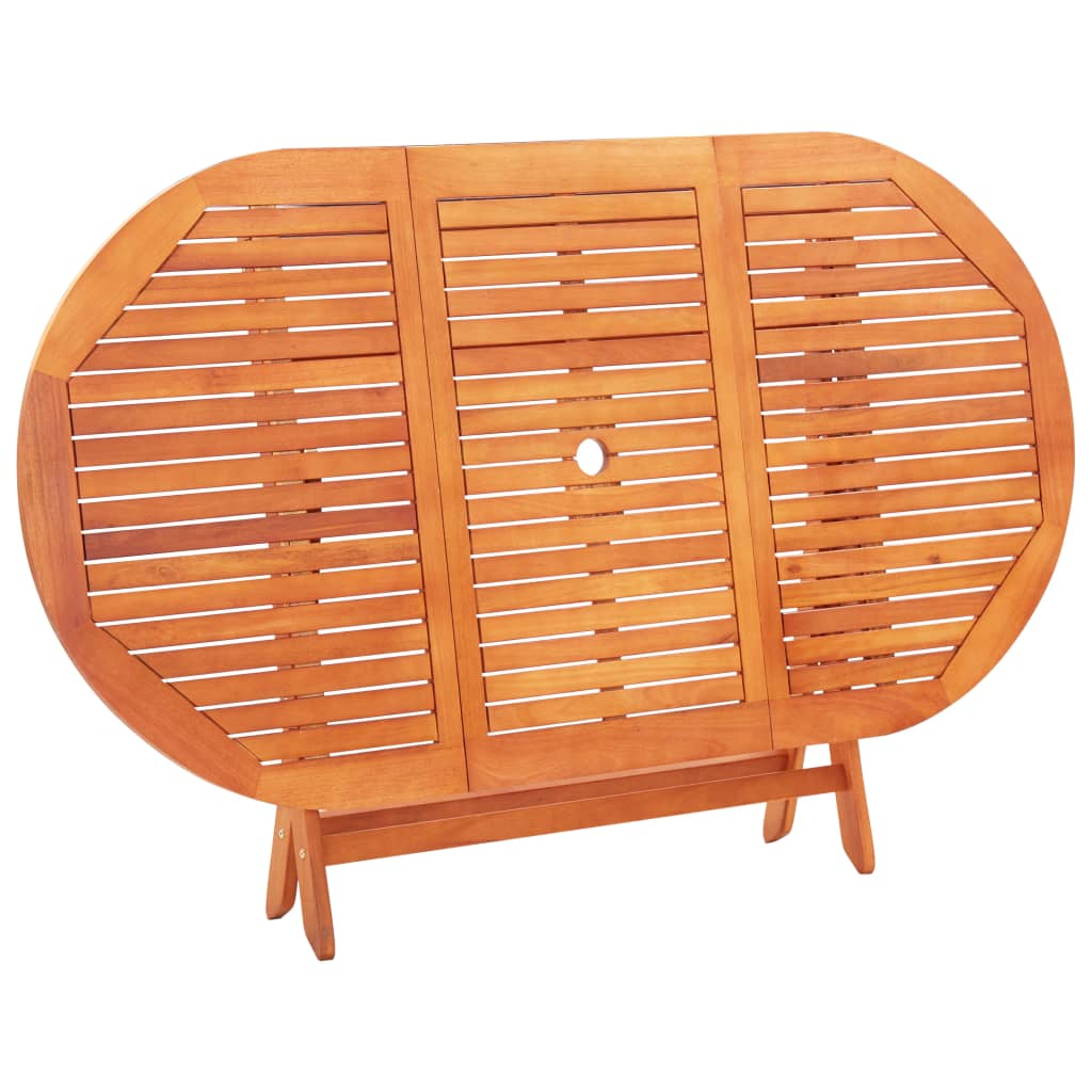 vidaXL Folding Patio Table 63"x33.5"x29.1" Solid Eucalyptus Wood-3