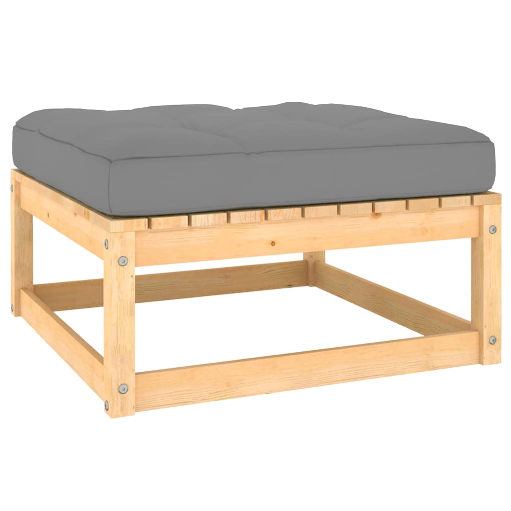 vidaXL 2 Piece Patio Lounge Set with Cushions Solid Wood Pine-8
