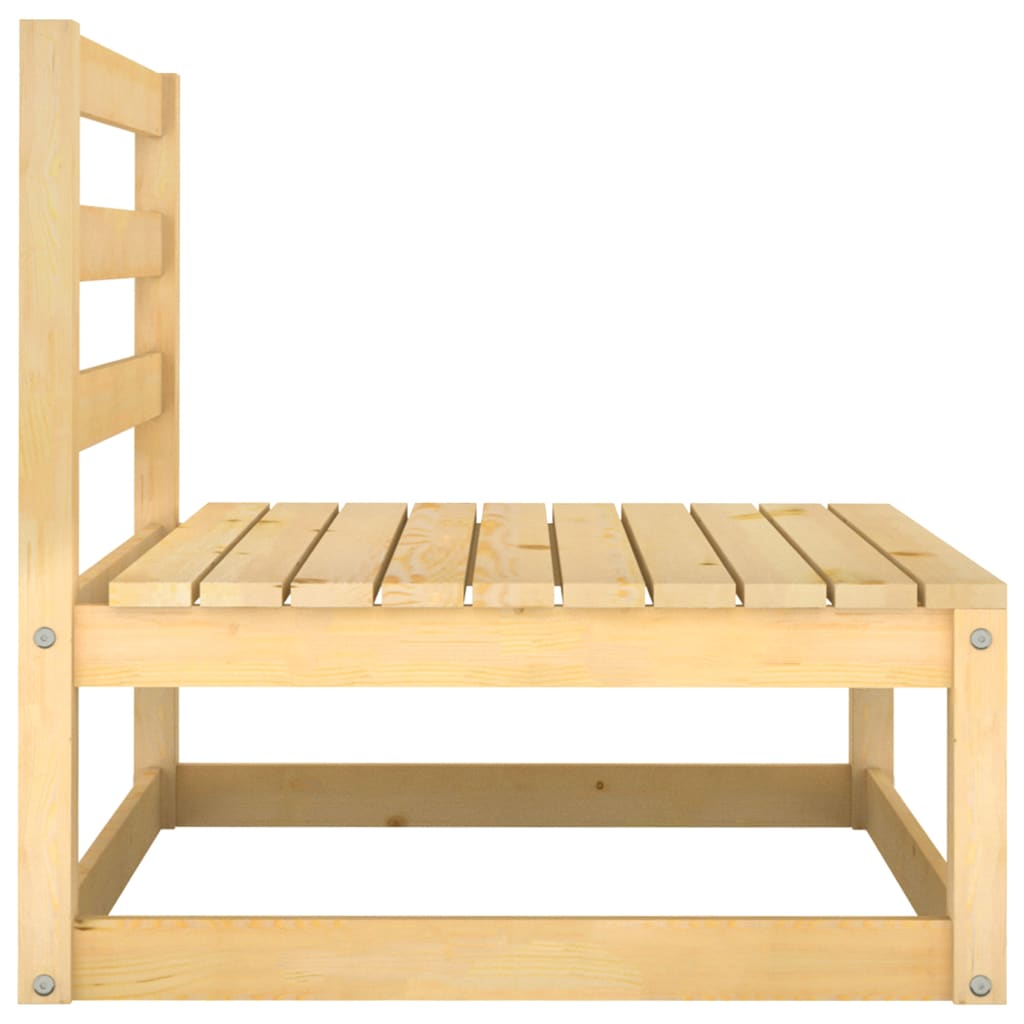vidaXL 3 Piece Patio Lounge Set with Cushions Solid Wood Pine-6