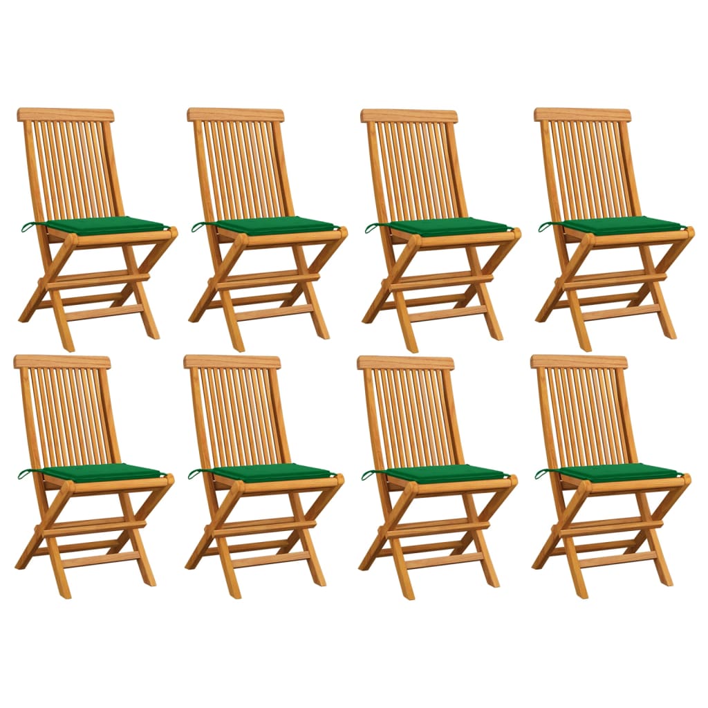 vidaXL Patio Chairs Outdoor Bistro Folding Chair with Cushions Solid Wood Teak-20
