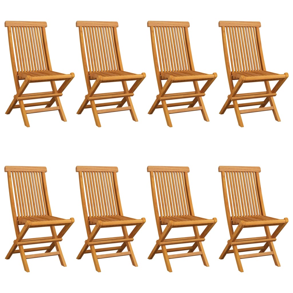 vidaXL Patio Chairs Outdoor Bistro Folding Chair with Cushions Solid Wood Teak-80