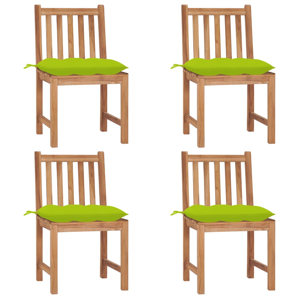 vidaXL 1/2/4/6/8x Solid Wood Teak Patio Chairs with Cushions Multi Colors-64