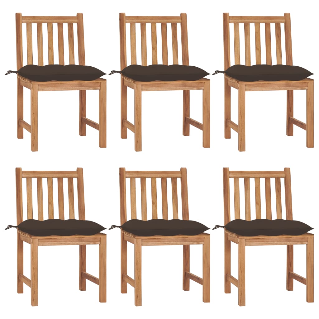 vidaXL 1/2/4/6/8x Solid Wood Teak Patio Chairs with Cushions Multi Colors-9