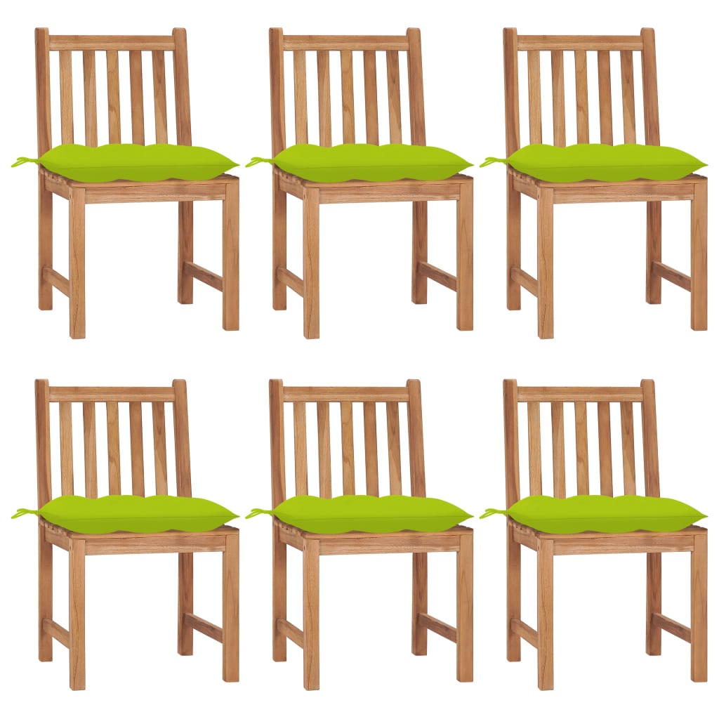 vidaXL 1/2/4/6/8x Solid Wood Teak Patio Chairs with Cushions Multi Colors-41