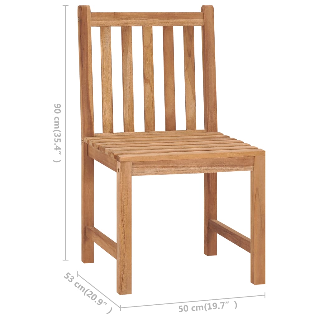 vidaXL 1/2/4/6/8x Solid Wood Teak Patio Chairs with Cushions Multi Colors-5