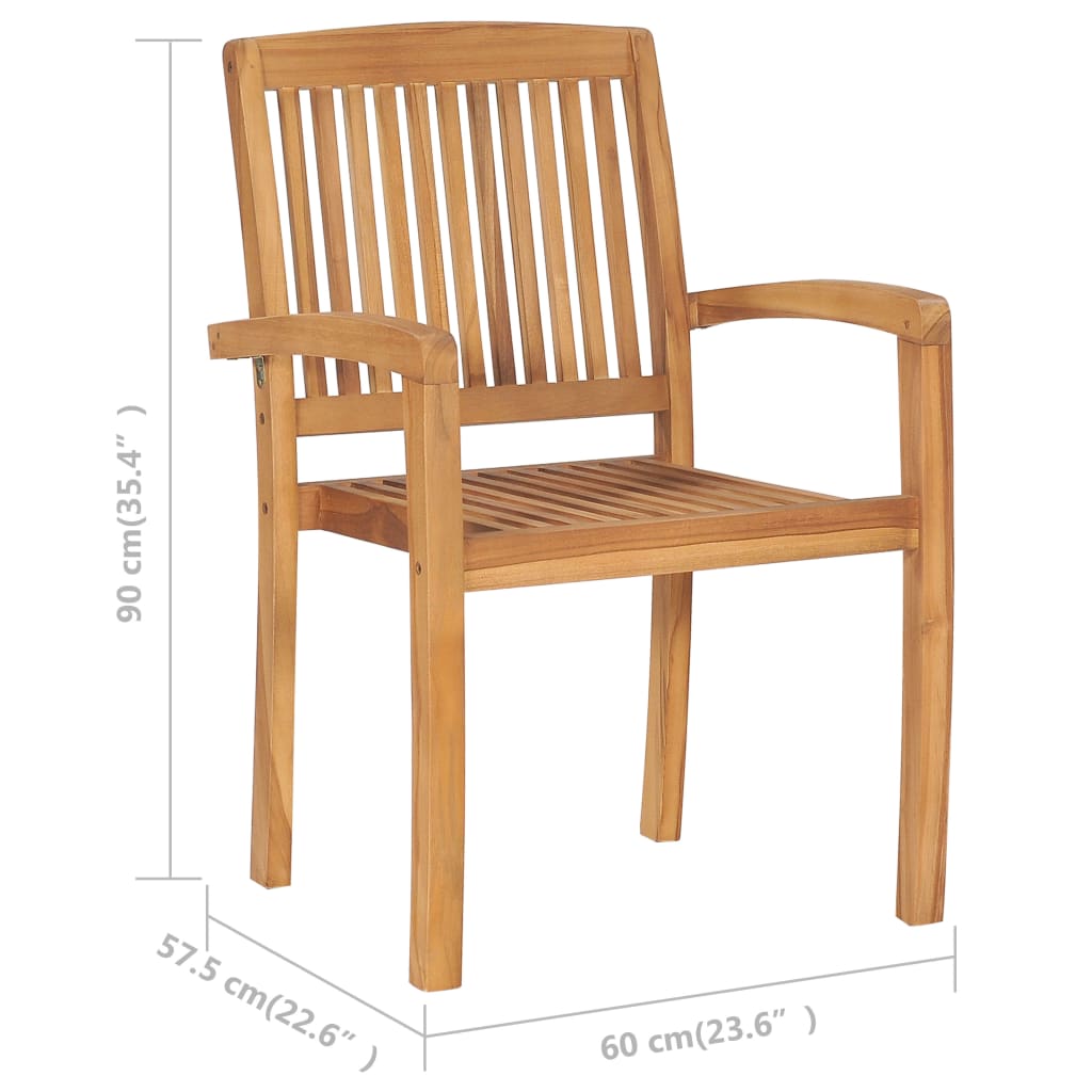 vidaXL 2/4/6/8x Solid Wood Teak Patio Chairs with Cushions Seat Multi Colors-33