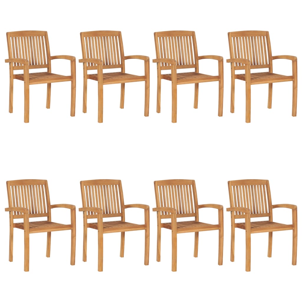 vidaXL 2/4/6/8x Solid Wood Teak Patio Chairs with Cushions Seat Multi Colors-56